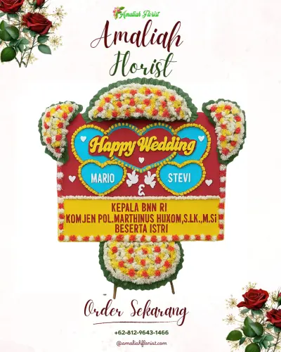 Karangan Papan Bunga Pernikahan di Muja Muju